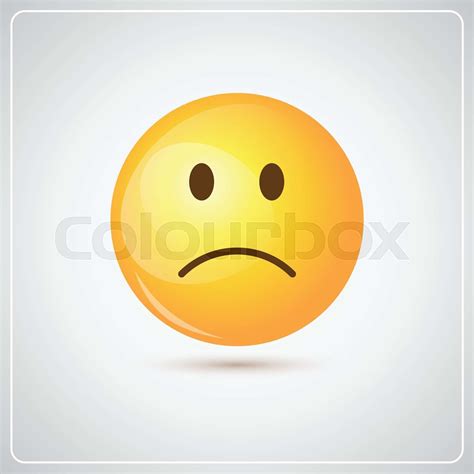 Yellow Cartoon Face Sad Negative People Emotion Icon Stock Vector
