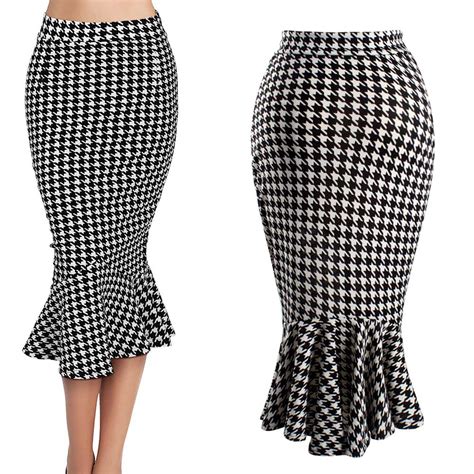 Online Buy Wholesale Houndstooth Pencil Skirt From China Houndstooth