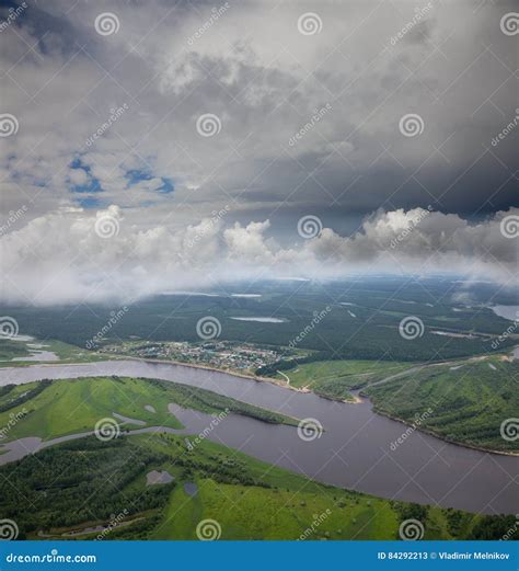 Forest Plain With River Stock Image Image Of Valley 84292213