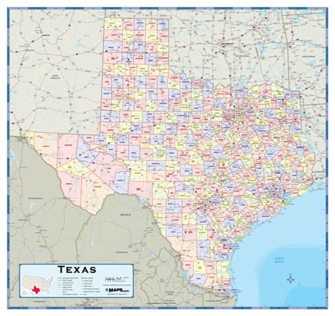 Texas Counties Wall Map Maps Texas County Map Printab