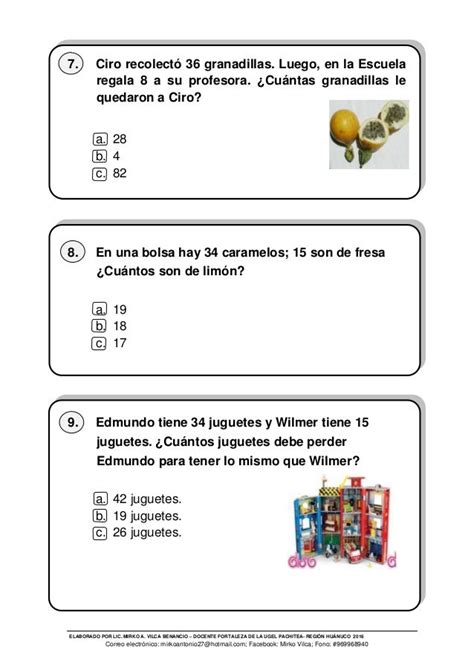 Prueba Tipo Ece MatemÁtica Segundo Grado