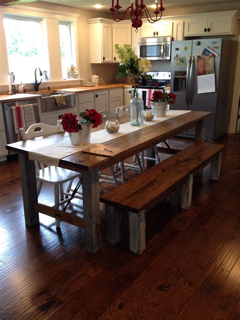 Shara At Chasing A Dream Shares Her Farmhouse Kitchen Table For A