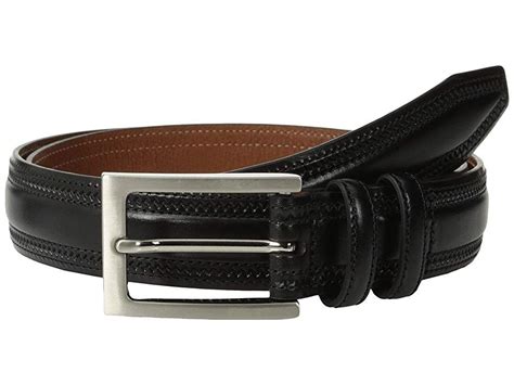 Johnston And Murphy Double Pinked Belt Mens Belts Black Mens Belts Johnston Murphy Belt