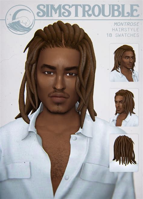 Montrose Overgrown Dreads Hair For Males At Simstrouble Sims 4 Updates