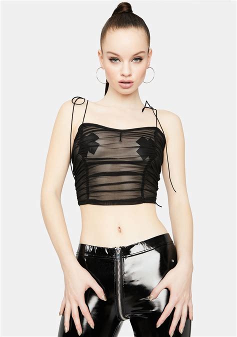 So Unforgettable Sheer Ruched Crop Top Crop Tops Black Crop Tops Ruched Crop Top