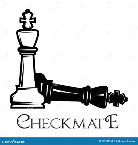 Vector Monochrome Pattern On Chess Theme With Chess And Checkmate Stock