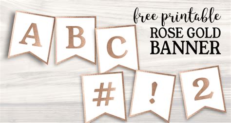 Free Printable Rose Gold Banner Template Paper Trail Design