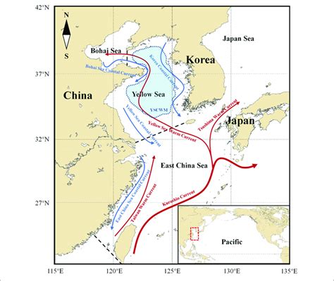 Location Of China Seas Bohai Sea Yellow Sea And East China Sea