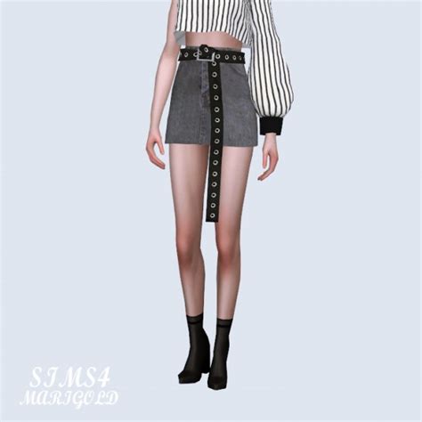 Sims4 Marigold Long Belt Mini Skirt • Sims 4 Downloads