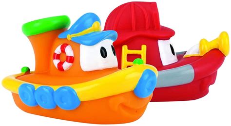 Nuby 2 Pack Tub Tugs Floating Boat Bath Toys Colors May Vary 473