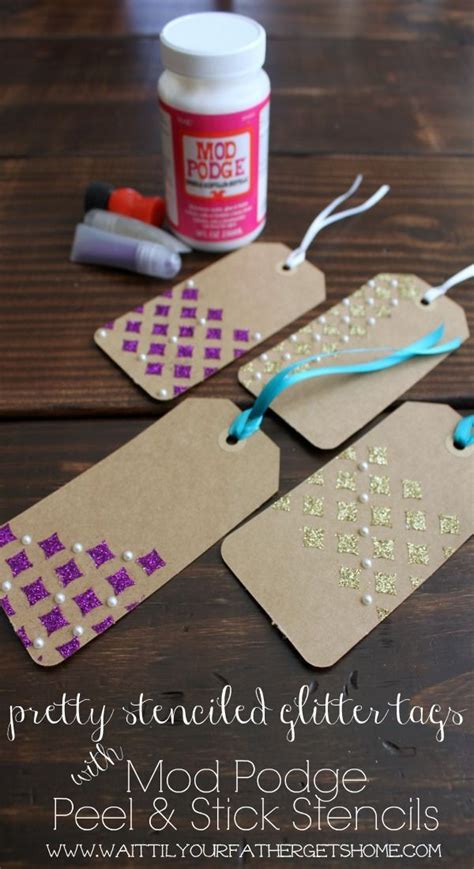 Make These Beautiful Stenciled Glitter Tags For Your Next T Using