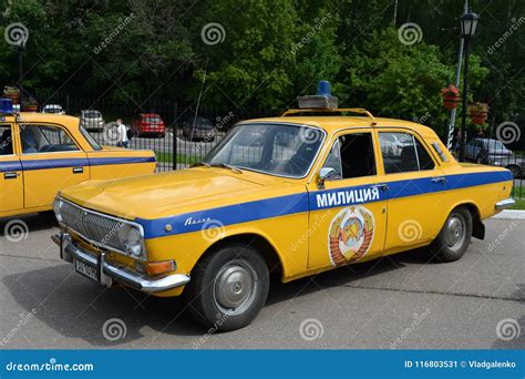 The Old Soviet Police Car Gaz 24 Volga Editorial Photo Image Of
