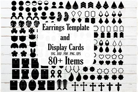 Earrings template bundle SVG, earrings display card template (514944