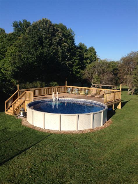 Above Ground Pool Deck For 24 Ft Round Pool Deck Is 28x28 Pinteres