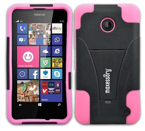 For Nokia Lumia 635 Case Dual Layer Kickstand Hard Hybrid Phone Cover