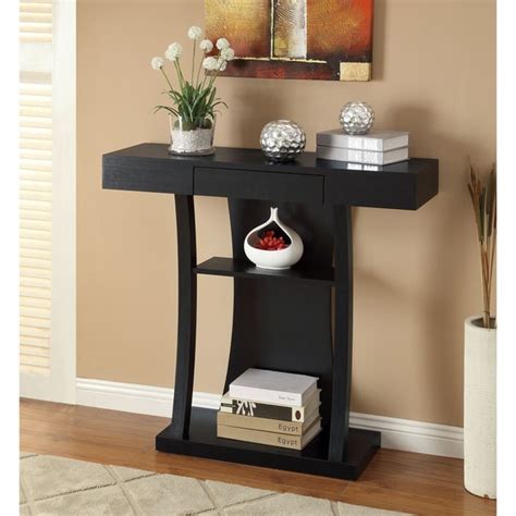 Shop Black Finish Console Sofa Table With Drawer Free Shipping Today