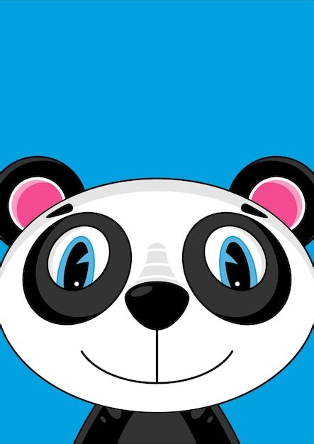 Personagem De Urso Panda Bonito De Desenho Animado Vetor Premium