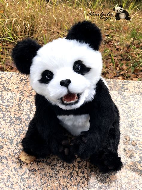 A Realistic Giant Panda Plush Teddy Bear Stuffed Animal Etsy Teddy