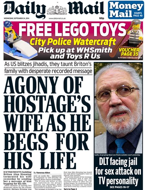 Newspaper Thread And Front Pages Wednesday 24 September 2014