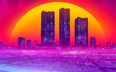 3840x2400 Buildings Fall Synthwave 4k Hd 4k Wallpapers