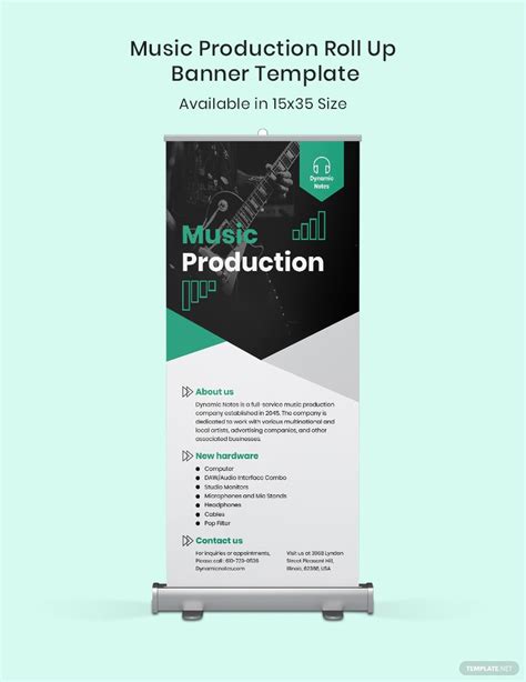 Music Production Roll Up Banner Template In Psd Indesign Illustrator
