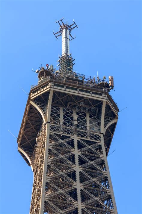 Top Of The Eiffel Tower Stock Image Image Of Steel Parijs 53285611