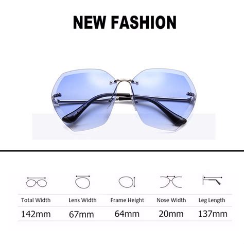 luxury vintage rimless sunglasses women brand designer oversized sunglasses female sun glasses
