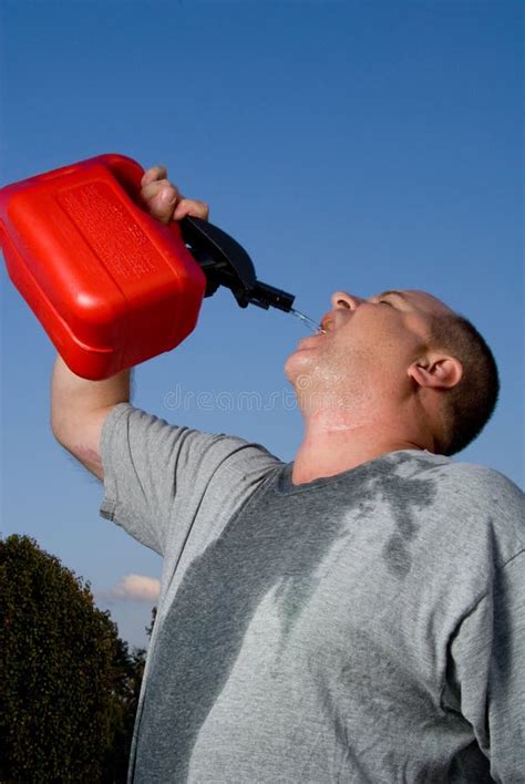 Man Drinking Gasoline Stock Image Image Of Drink Full 11278747