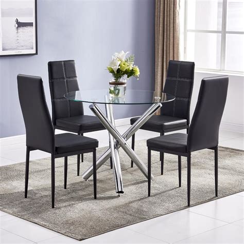 Winado 5 Piece Round Dining Table Set Modern Kitchen Table And Chairs