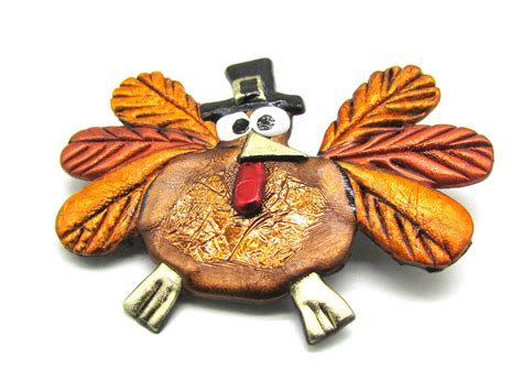 Holiday Turkey Pin Brooch Thanksgiving Christmas Pin Etsy