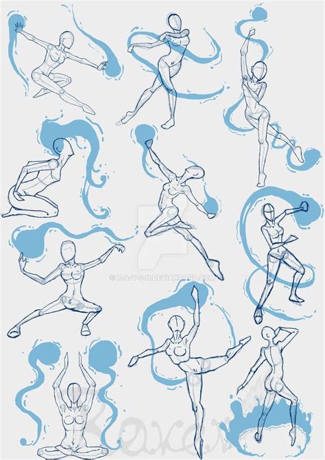 Did Some Practise Waterbending Pose Sketches As Im Planning On Doing