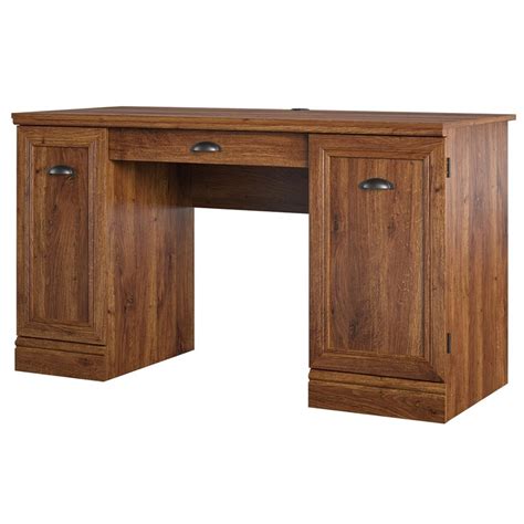 Ameriwood Home Delaney Double Pedestal Desk In Cherry Oak Homesquare