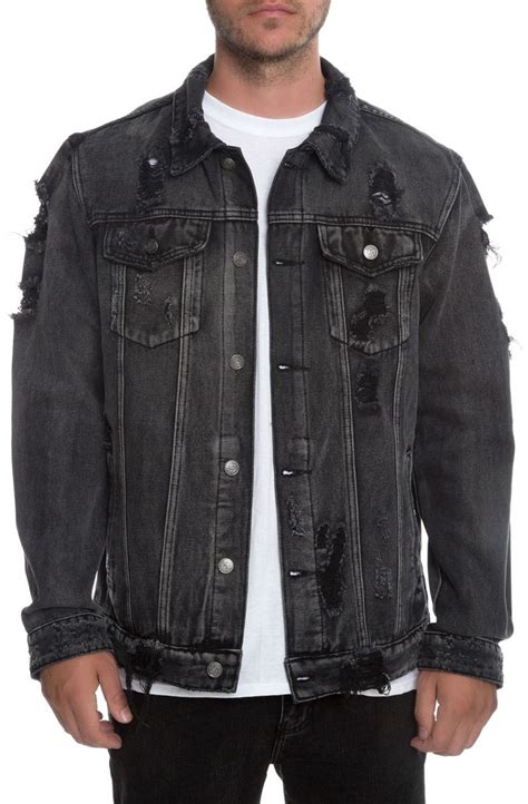 The Distressed Ripped Denim Jacket In Black