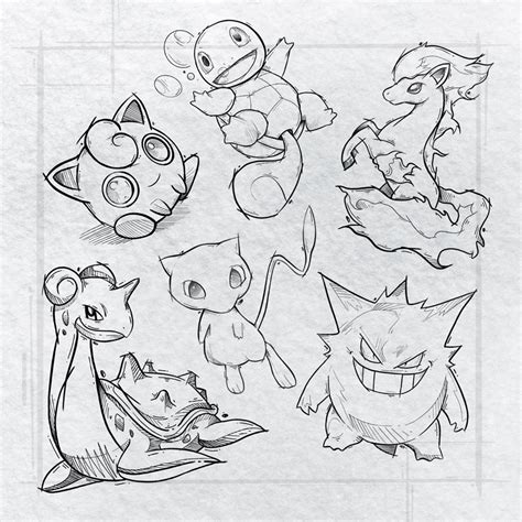 На изображении может находиться рисунок Pokemon Sketch Pokemon