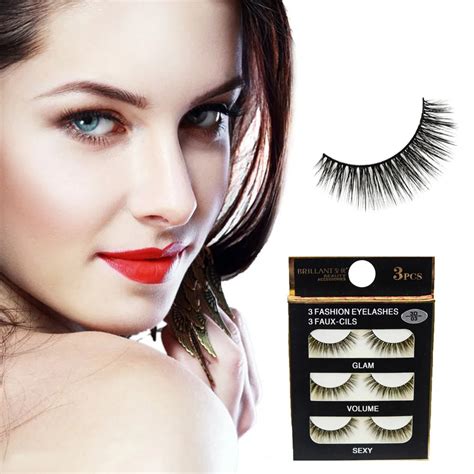 3 Pairs 3d Long False Eyelashes Fake Thick Black Eye Lashes Makeup Natural9 4 In False Eyelashes