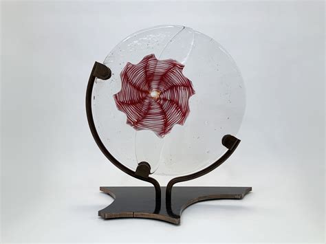 Crimson Circular Float By Dierk Van Keppel Art Glass Sculpture Artful Home Glass Art