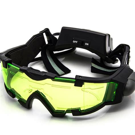 Adjustable LED Night Vision Glass Goggles Hunting Flip-out Light