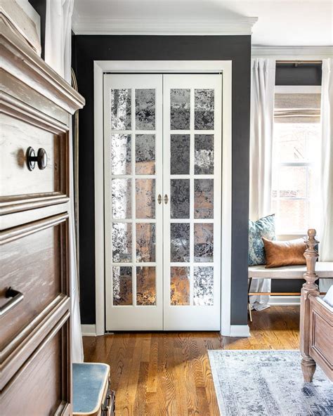 Master Bedroom Update Mirrored French Closet Doors Blesser House