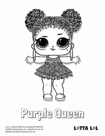 Lol Coloring Doll Queen Pages Purple Surprise