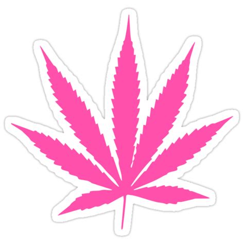 "Pink Pot Leaf" Stickers by mstark | Redbubble png image