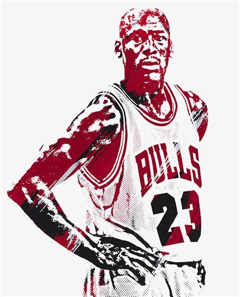Michael Jordan Chicago Bulls Watercolor Strokes Pixel Art 11 Mixed