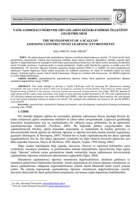Bu kurama göre, öğrenme, öğrencilerin somut yaşantıları sonucunda anlamda meydana gelen değişimdir. (PDF) Yapılandırmacı Öğrenme Ortamlarını Değerlendirme ...