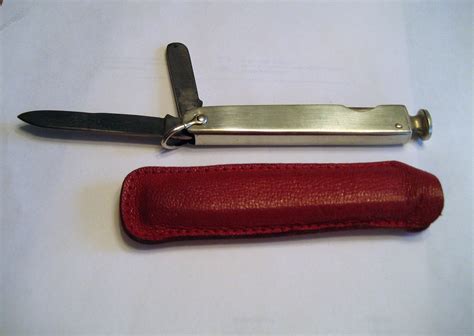 Vintage Pipe Cleaner Knife Red Leather Case Fathers Day Etsy