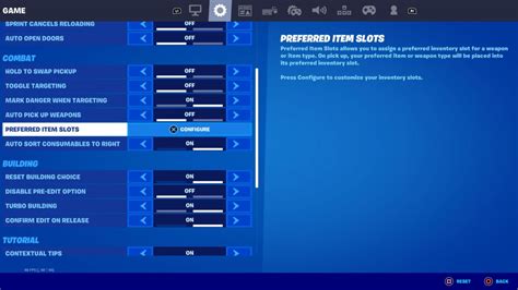 Fortnite How To Set Preferred Item Slots And Recommended Loadouts