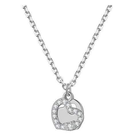 925 sterling silver double heart pendant necklace
