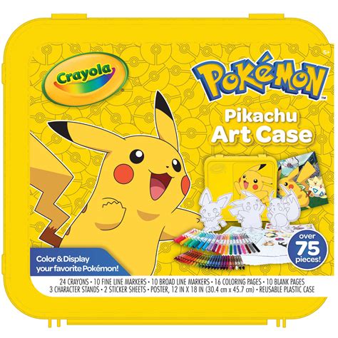 Crayola Create & Color Pokémon Coloring Art Case Pikachu, Child, 50