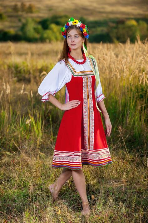 Sarafan Traditional Dress Russian Clothing Red Dress Women Folk Clothing