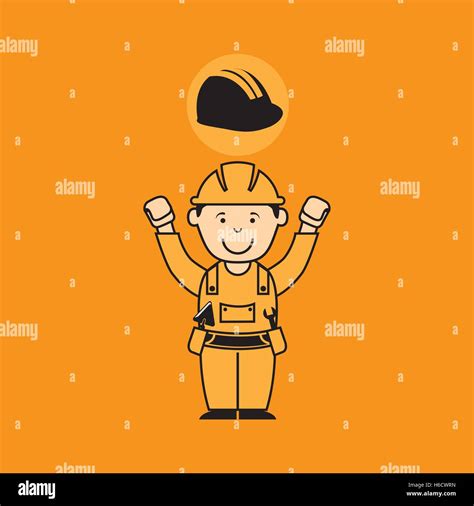 Avatar Man Construction Worker With Helmet Icon Vector Illustration