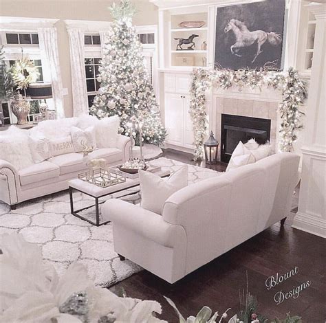 Bright White Home Of Deborah Blount Christmas Living Rooms Home