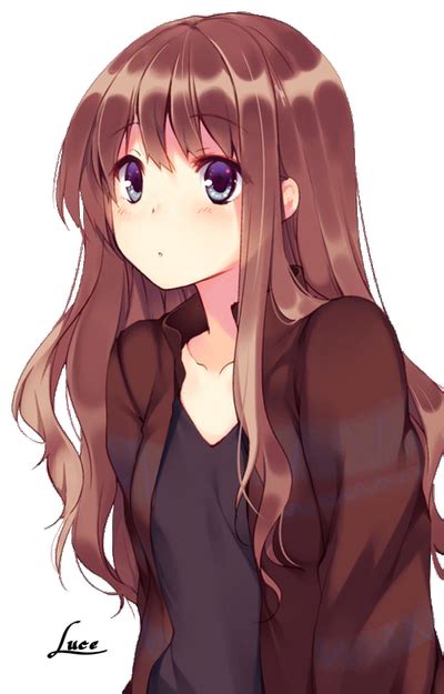 anime girl with brown hair png